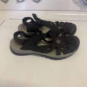 KEEN Womens Size 8 Rose 1008783 Black Strappy Adjustable Sport Sandal Shoes